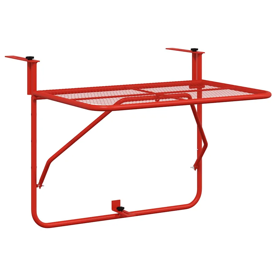 Table de balcon Rouge 60x40 cm Acier - 2