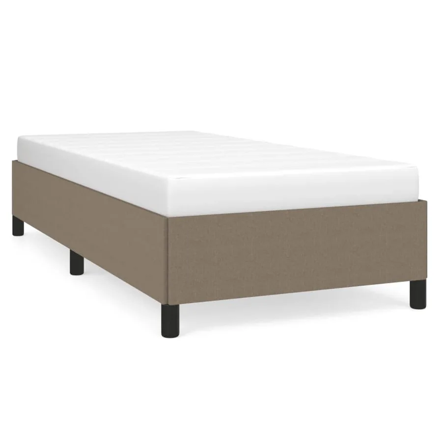 Cadre de lit sans matelas taupe 90x190 cm tissu - 2