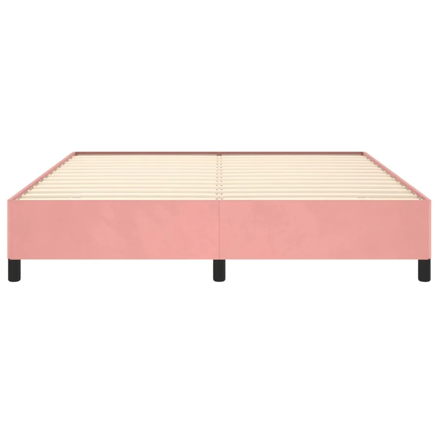 Cadre de lit sans matelas rose 180x200 cm velours - 5