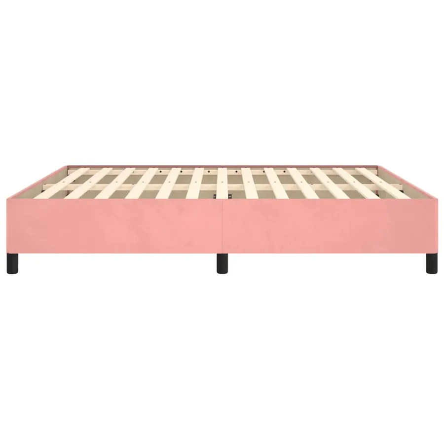 Cadre de lit sans matelas rose 180x200 cm velours - 6