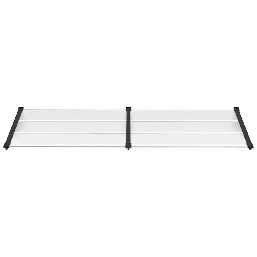 Auvent de porte Noir et transparent 239x90 cm Polycarbonate - 3