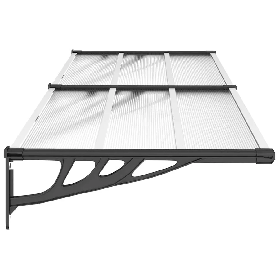 Auvent de porte Noir et transparent 239x90 cm Polycarbonate - 4