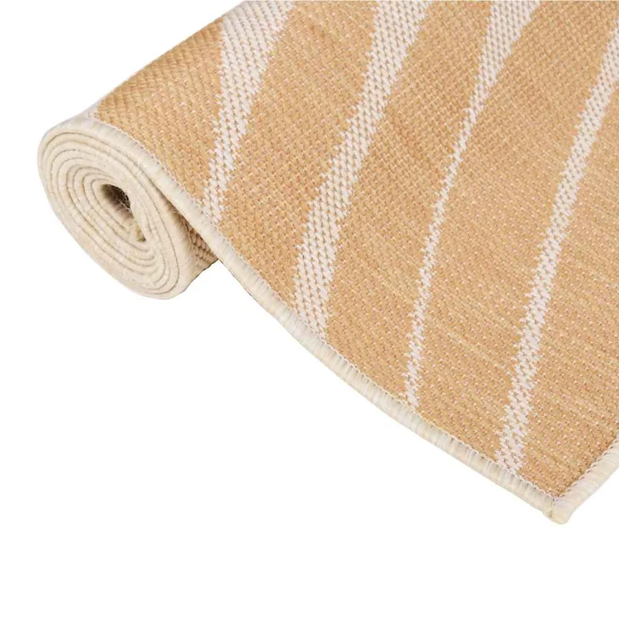 Tapis à tissage plat d'extérieur 100x200 cm Motif de feuille - 3