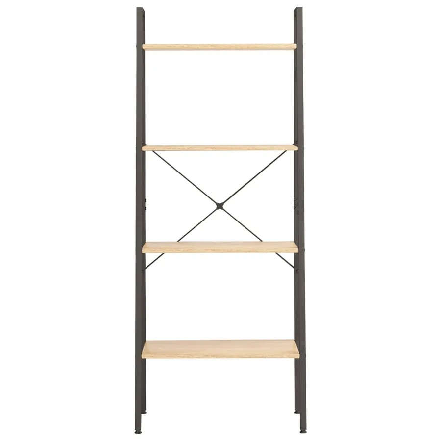 Étagère sur pied 4 niveaux Marron clair et noir 56x35x140 cm - 3