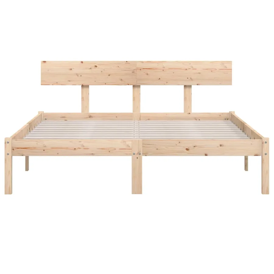 Cadre de lit sans matelas bois massif 160x200 cm - 4