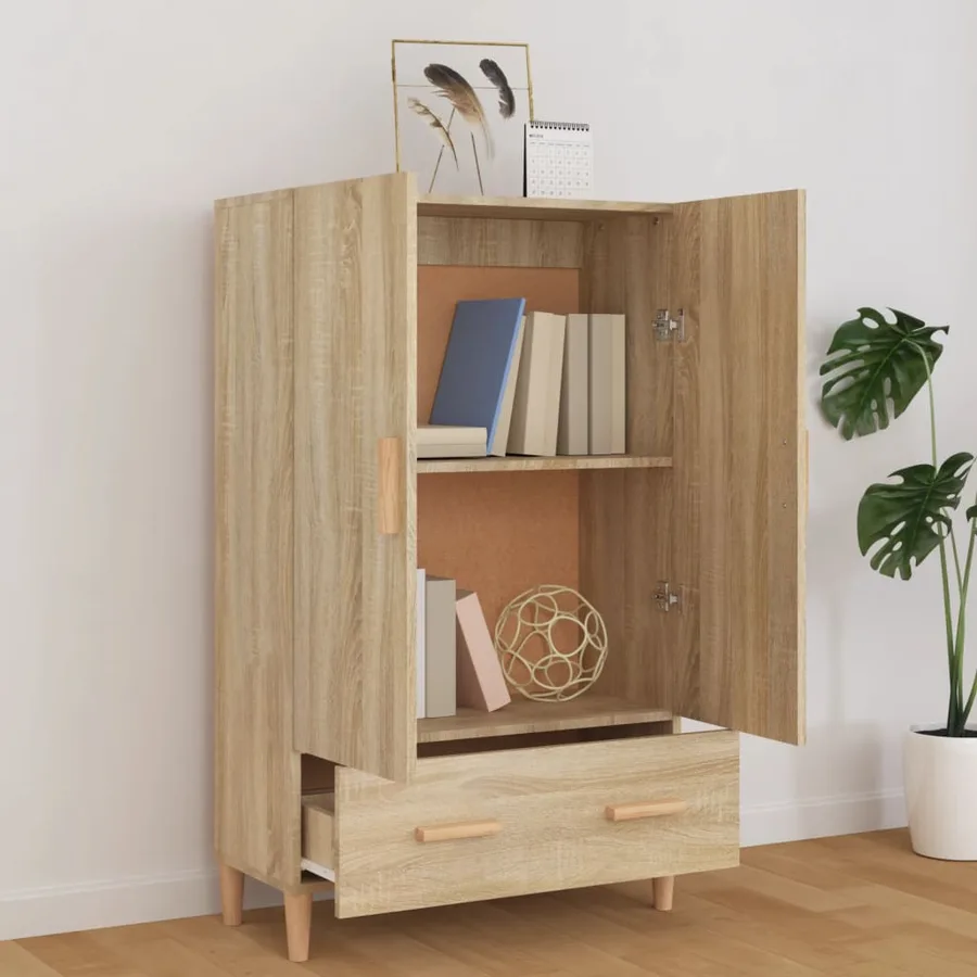 Buffet haut Chêne sonoma 70x31x115 cm Bois d'ingénierie - 6