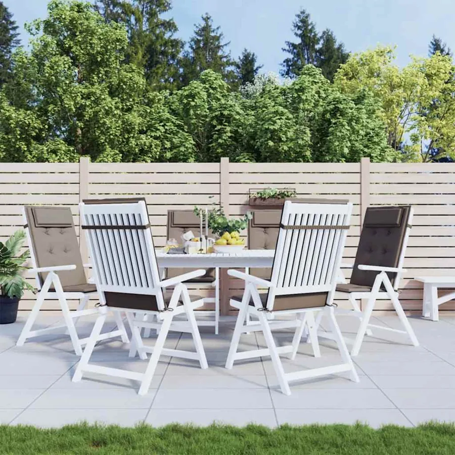 Coussins de chaise à dossier haut lot de 6 taupe tissu oxford