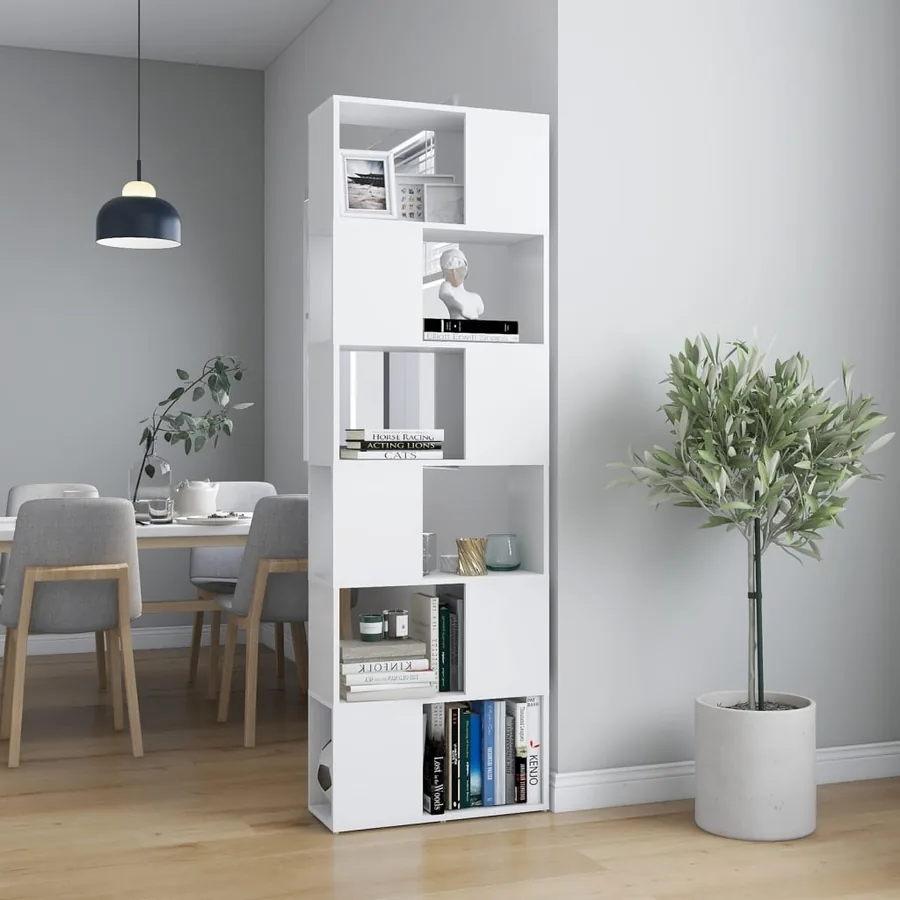 Bibliothèque/Séparateur de pièce Blanc 60x24x186 cm