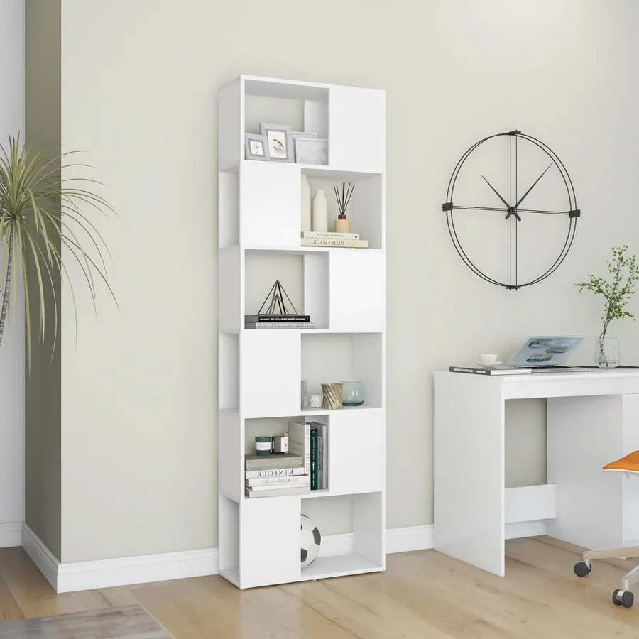 Bibliothèque/Séparateur de pièce Blanc 60x24x186 cm - 3