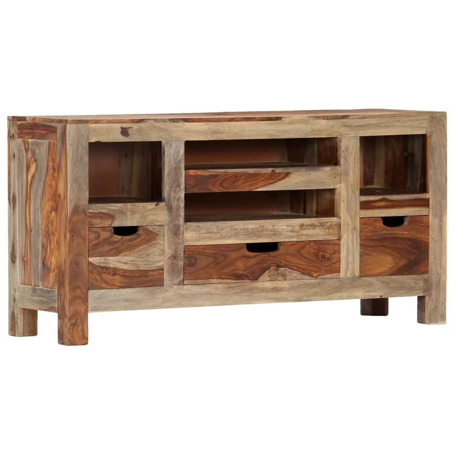 Buffet Gris 100x30x50 cm Bois massif - 13