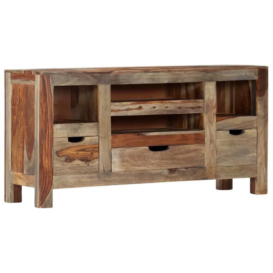 Buffet Gris 100x30x50 cm Bois massif - 14