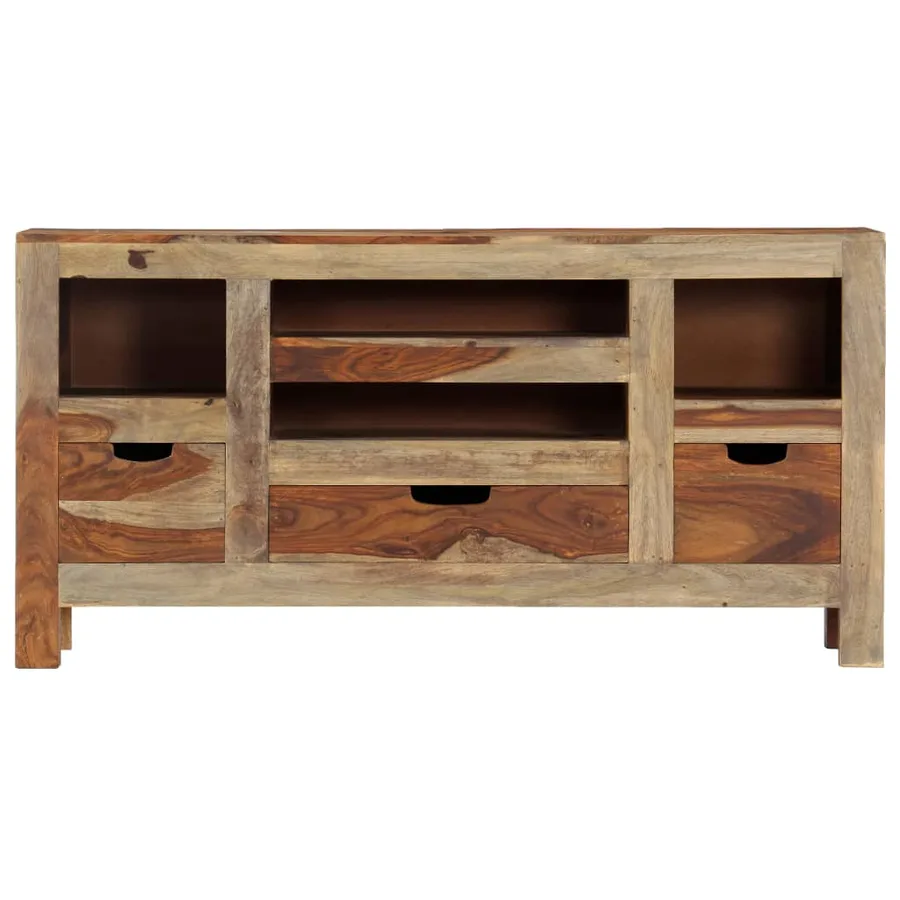 Buffet Gris 100x30x50 cm Bois massif - 2