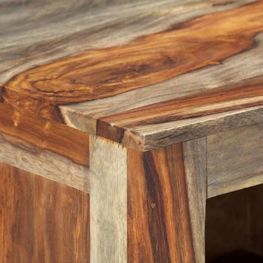 Buffet Gris 100x30x50 cm Bois massif - 5