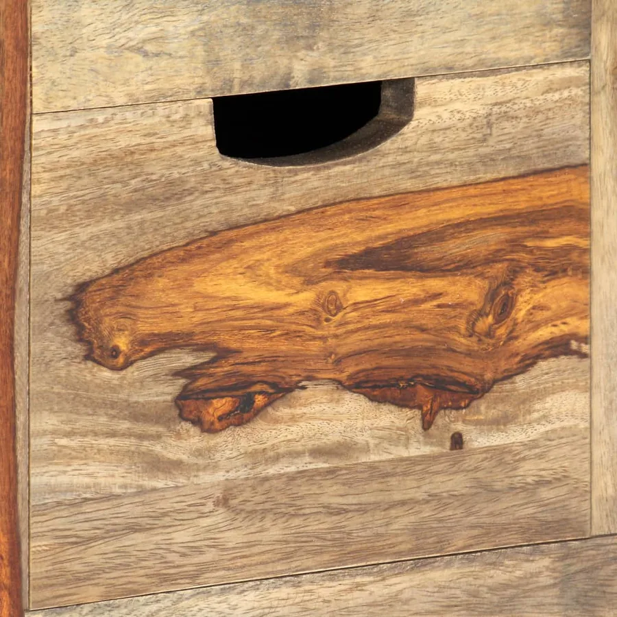 Buffet Gris 100x30x50 cm Bois massif - 6