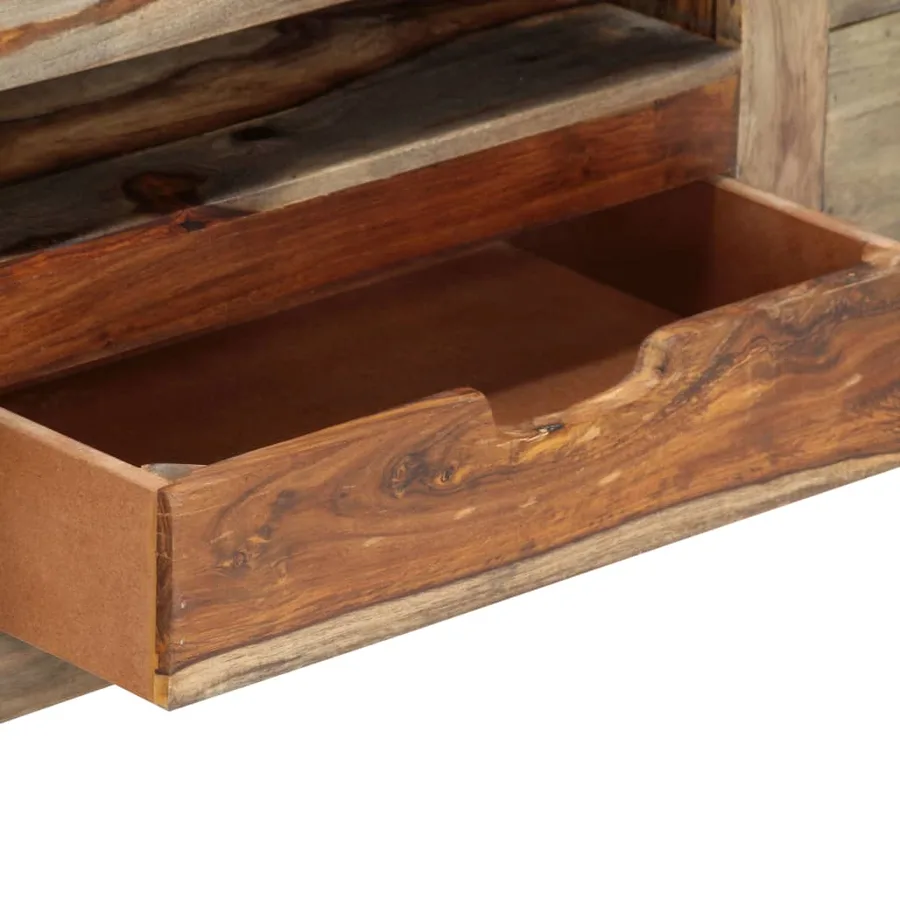 Buffet Gris 100x30x50 cm Bois massif - 8