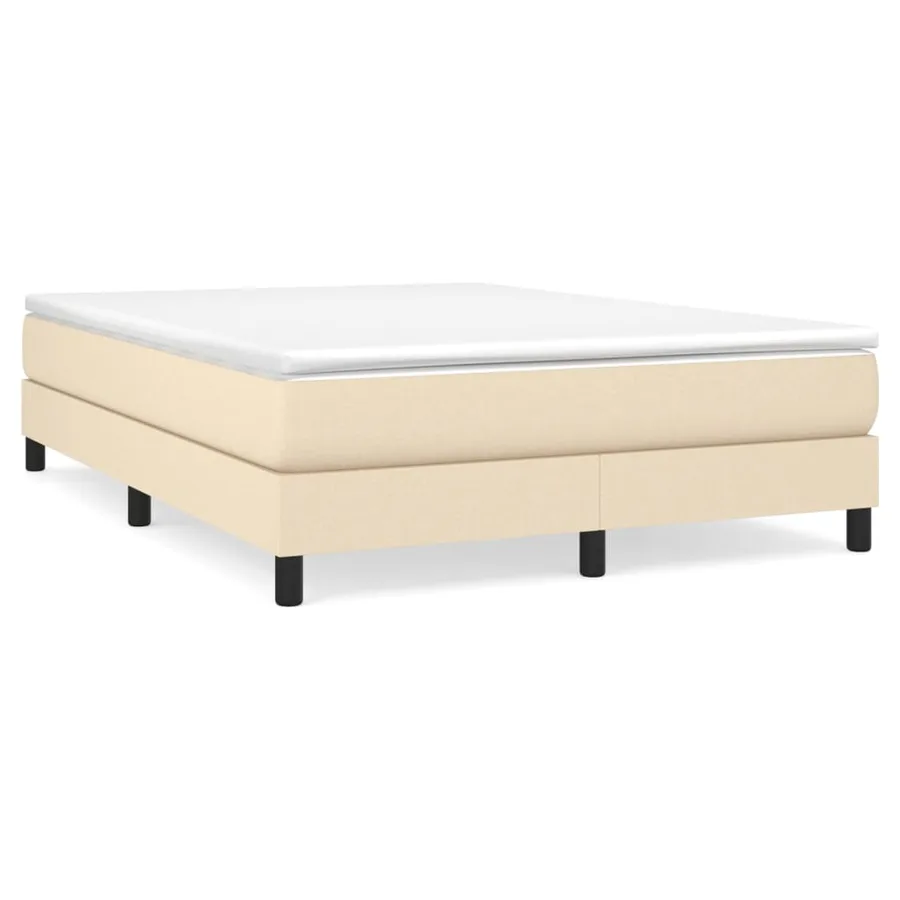 Sommier à lattes de lit avec matelas Crème 140x200 cm Tissu - 2