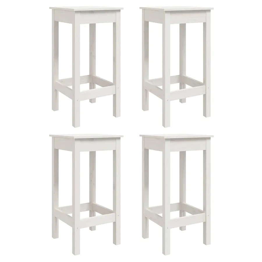 Ensemble de bar de jardin 5 pcs blanc bois massif de pin - 6