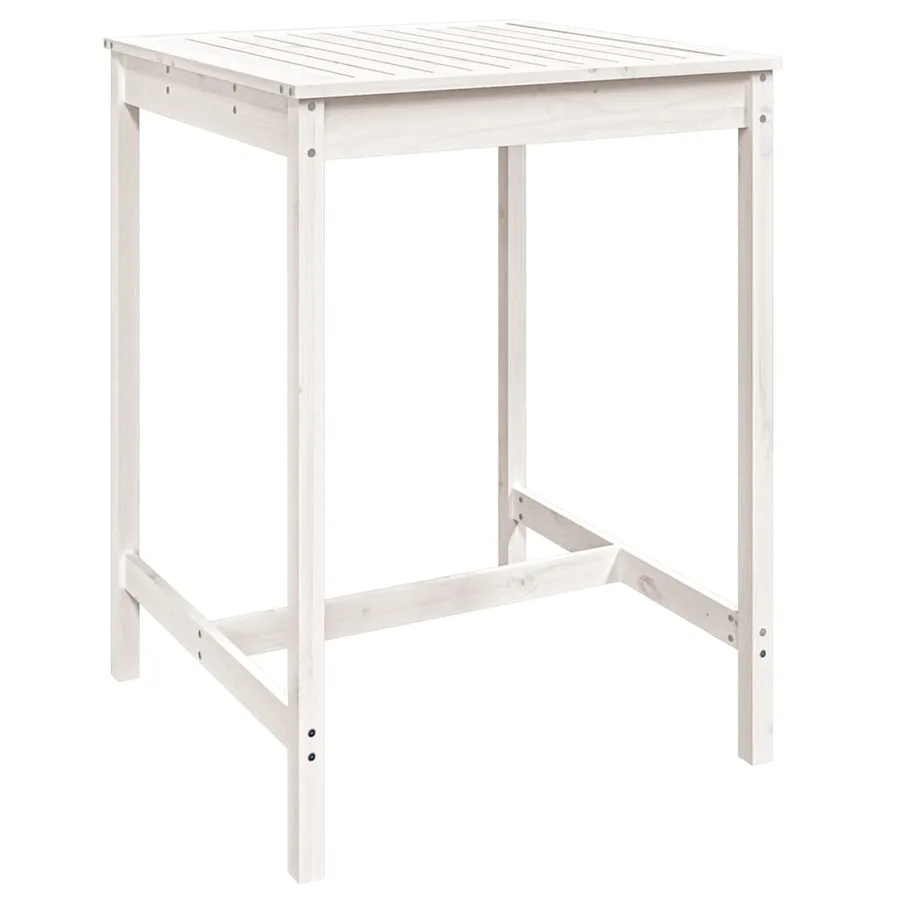 Ensemble de bar de jardin 5 pcs blanc bois massif de pin - 8