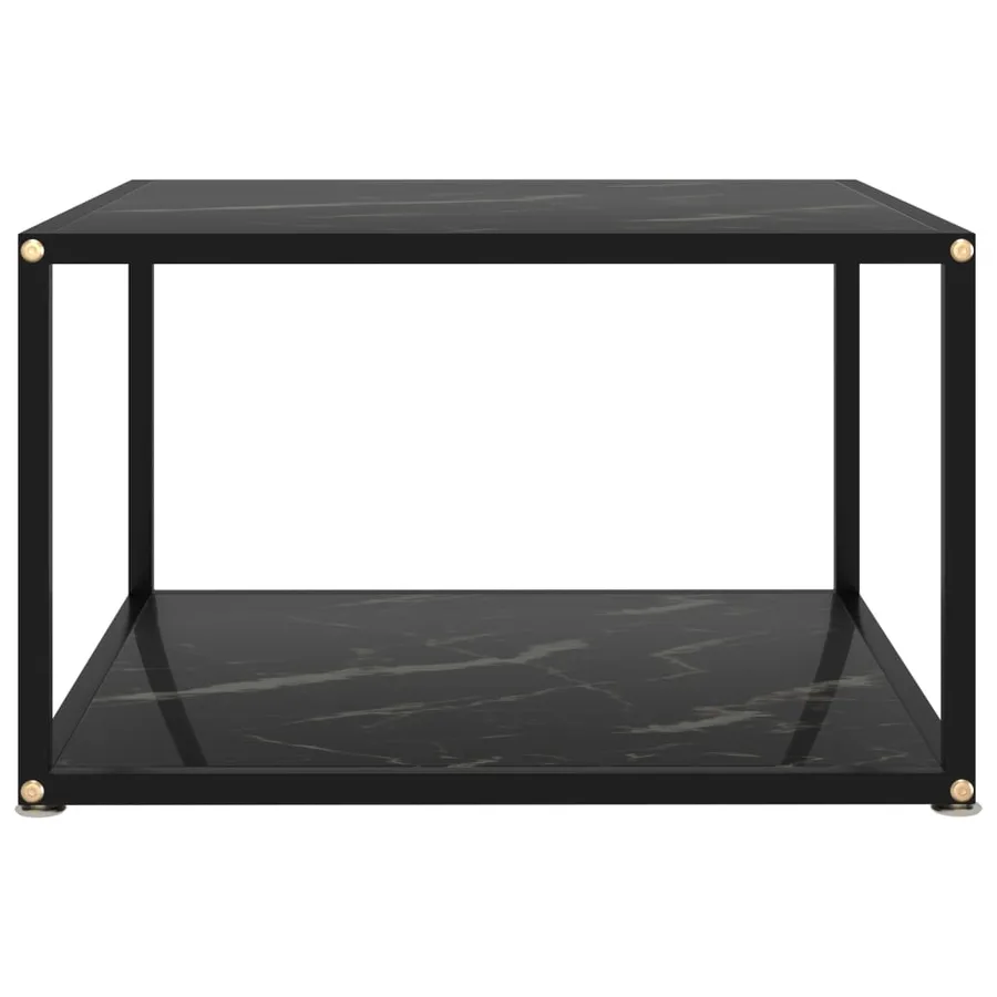 Table basse Noir 60x60x35 cm Verre trempé - 2