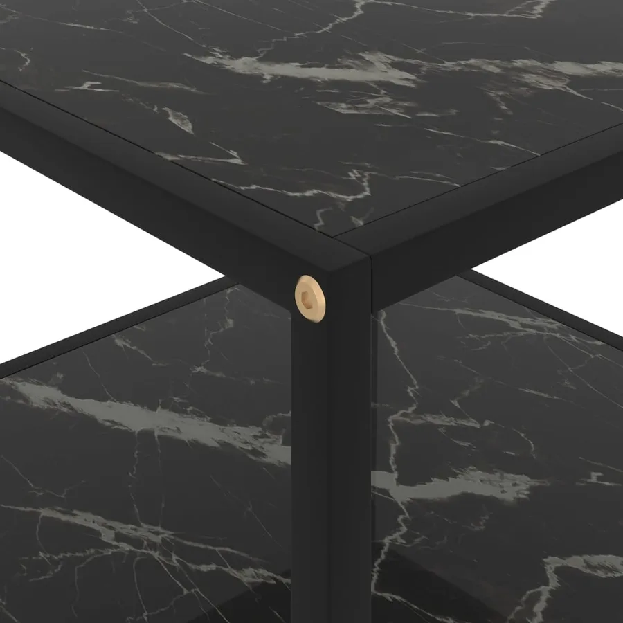 Table basse Noir 60x60x35 cm Verre trempé - 4