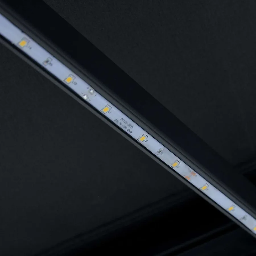 Auvent manuel rétractable avec LED 450x300 cm Anthracite - 12