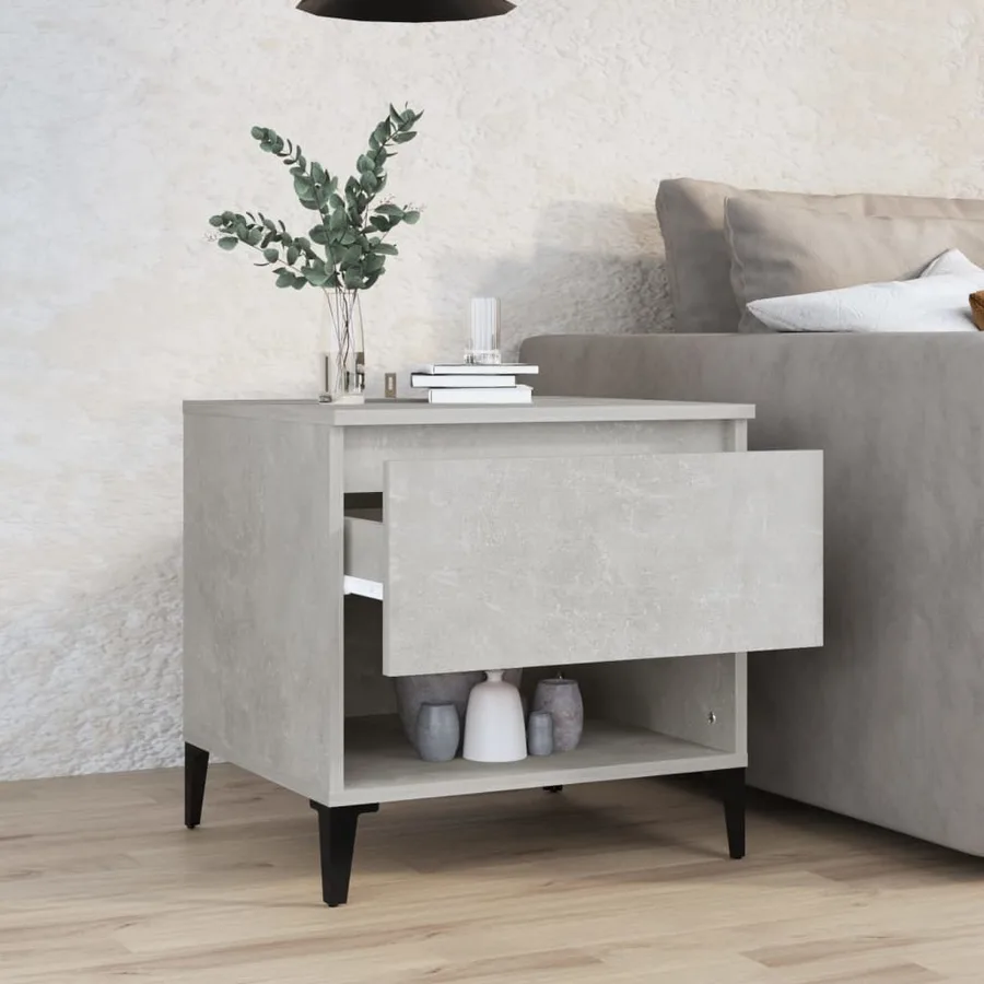 Table d'appoint Gris béton 50x46x50 cm Bois d'ingénierie - 3
