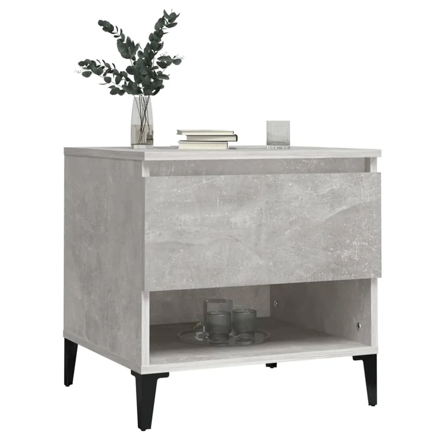 Table d'appoint Gris béton 50x46x50 cm Bois d'ingénierie - 4