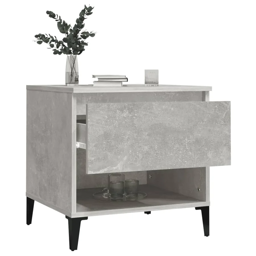 Table d'appoint Gris béton 50x46x50 cm Bois d'ingénierie - 5