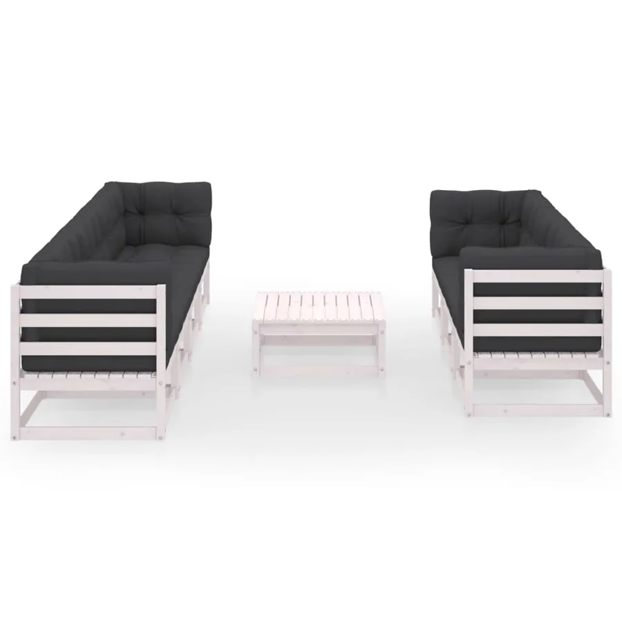 Salon de jardin 8 pcs avec coussins Bois de pin massif - 3