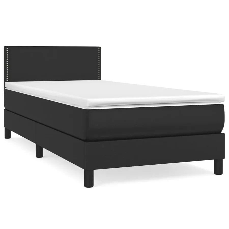 Sommier à lattes de lit avec matelas Noir 80x200cm Similicuir - 2