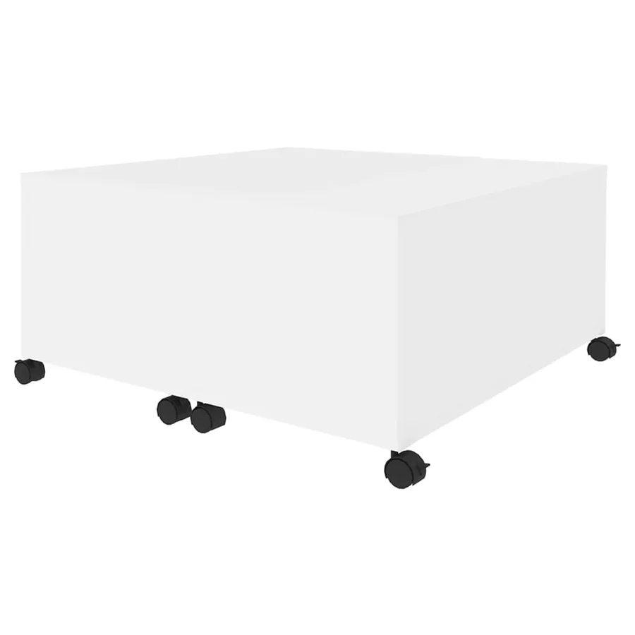 Table basse blanc 75x75x38 cm bois d'ingénierie - 4