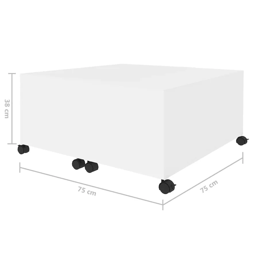 Table basse blanc 75x75x38 cm bois d'ingénierie - 8