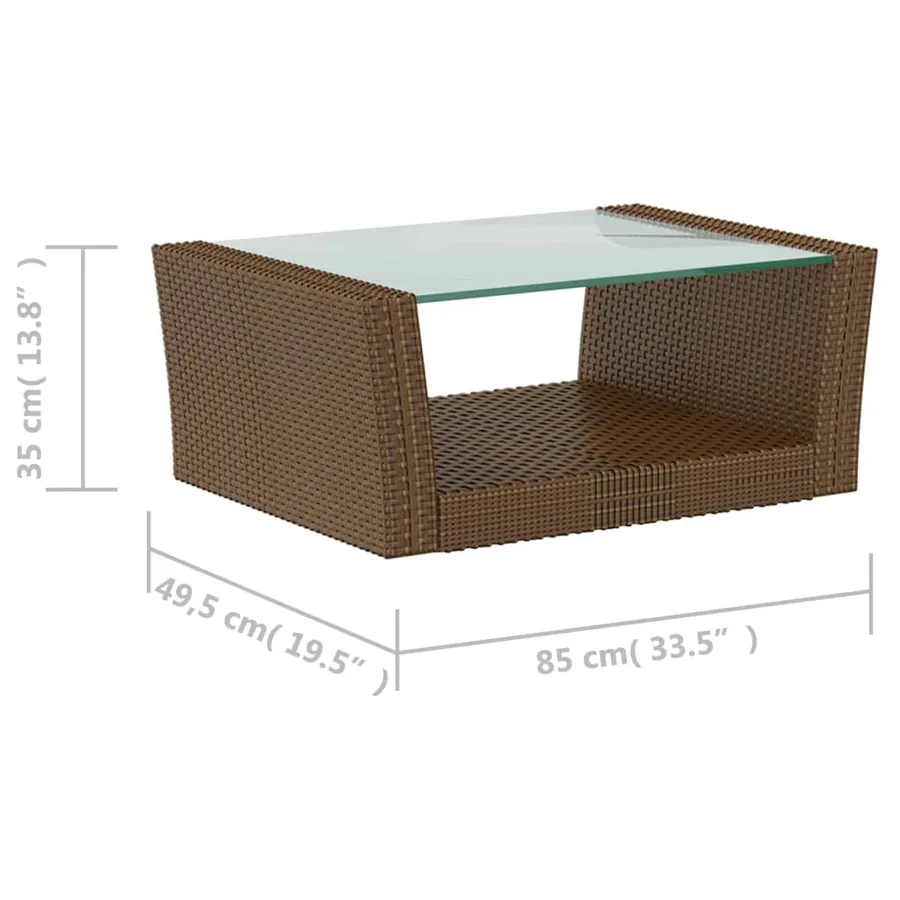 Salon de jardin 8 pcs avec coussins résine tressée marron - 11