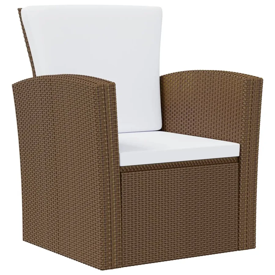 Salon de jardin 8 pcs avec coussins résine tressée marron - 3