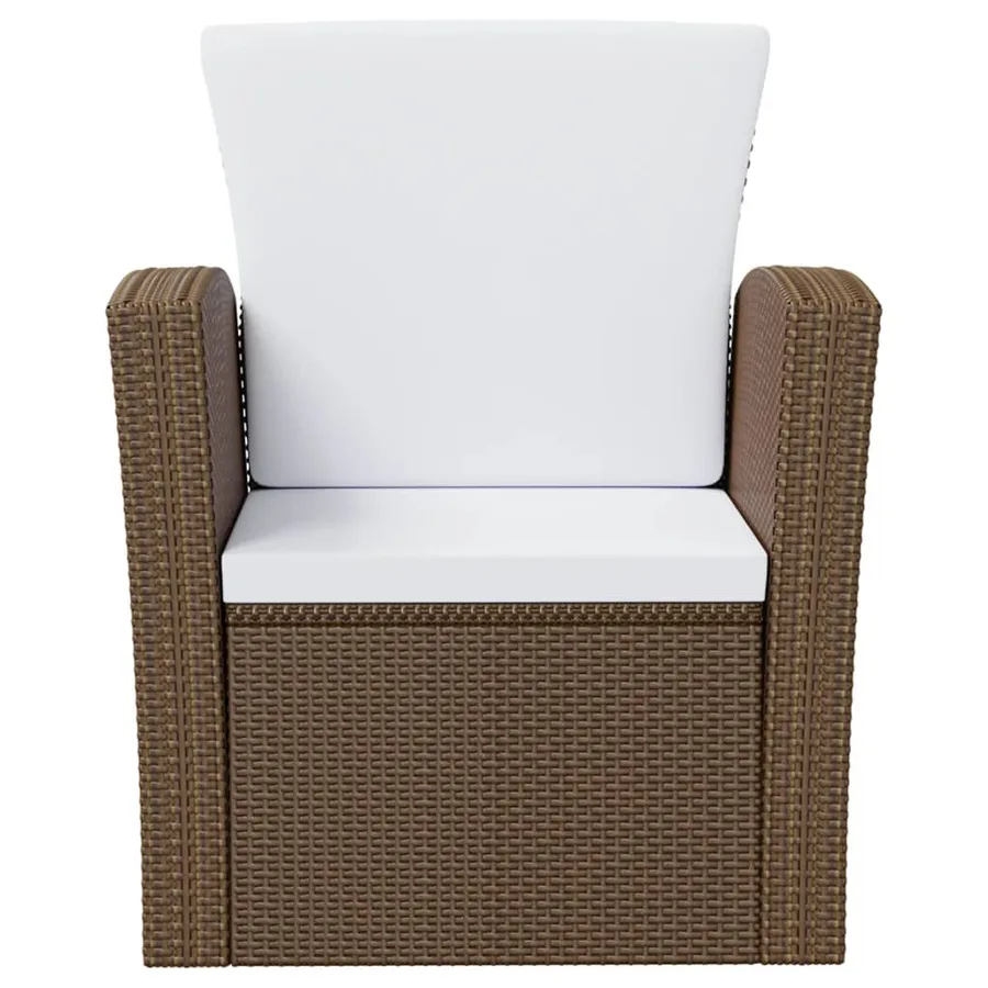 Salon de jardin 8 pcs avec coussins résine tressée marron - 4