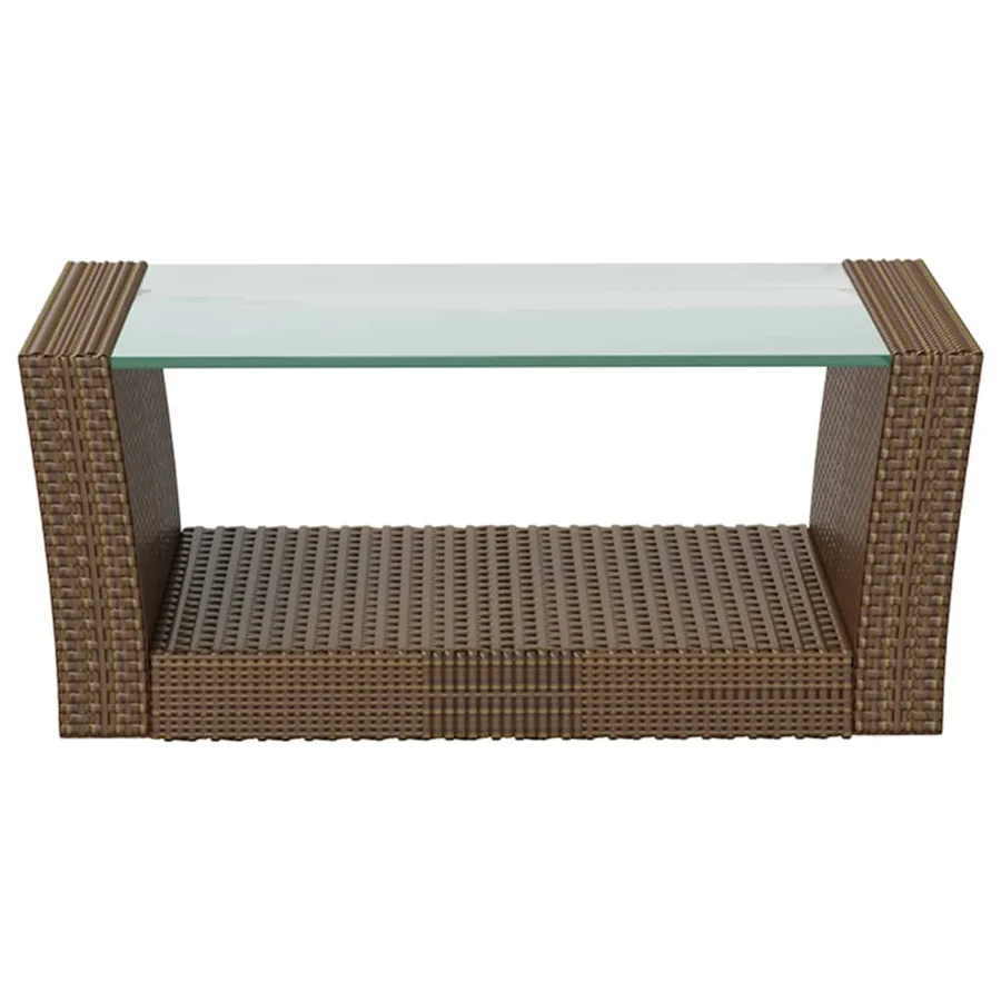 Salon de jardin 8 pcs avec coussins résine tressée marron - 8