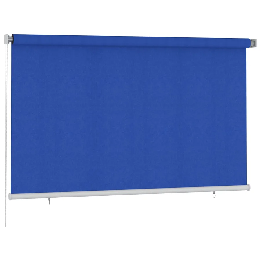 Store roulant d'extérieur 245 (l) x 140 (H) cm bleu HDPE - 2