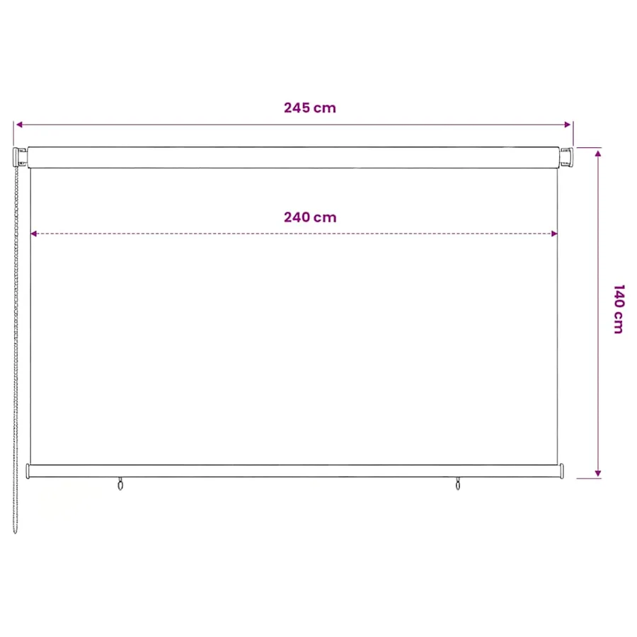 Store roulant d'extérieur 245 (l) x 140 (H) cm bleu HDPE - 6