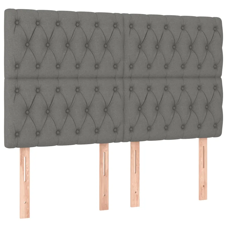 Cadre de lit sans matelas gris foncé 160x200 cm tissu - 9
