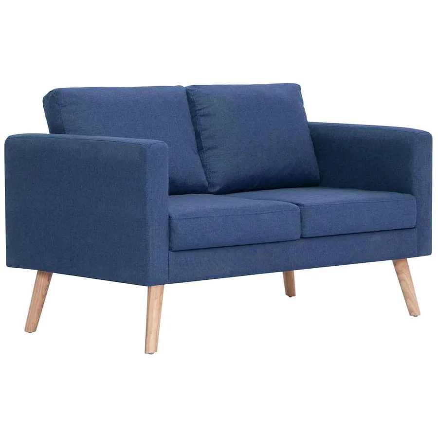 Ensemble de canapé 2 pcs tissu bleu - 6