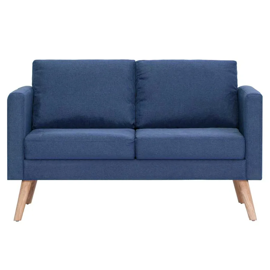 Ensemble de canapé 2 pcs tissu bleu - 7