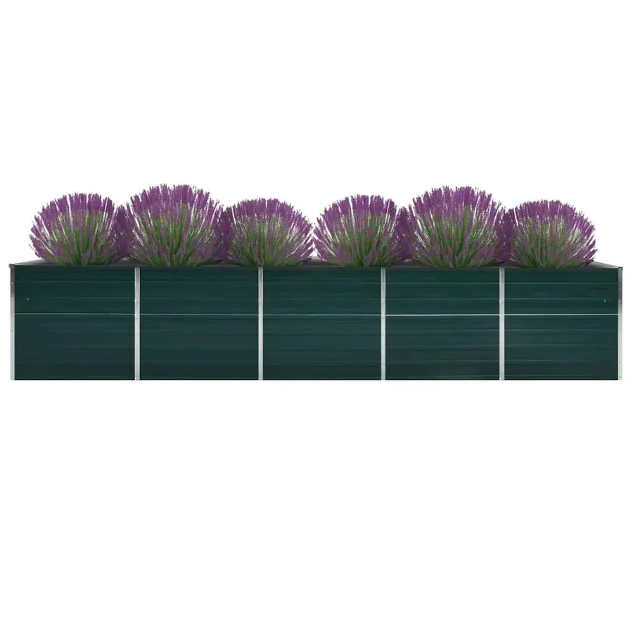 Lit surélevé de jardin Acier galvanisé 400x80x45 cm Vert - 2