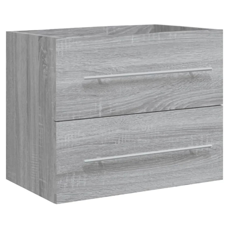 Meuble lavabo avec bassin intégré Sonoma gris Bois d'ingénierie - 8