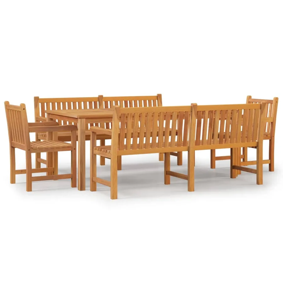 Ensemble à manger de jardin 5pcs Bois de teck massif - 2