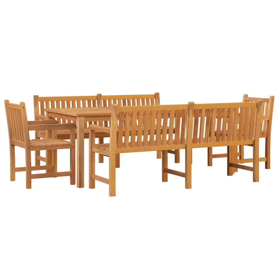 Ensemble à manger de jardin 5pcs Bois de teck massif - 3