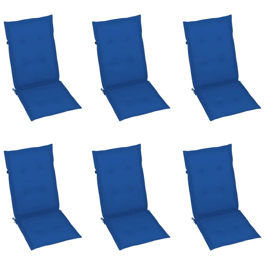 Chaises inclinables de jardin lot de 6 et coussins Bois acacia - 6