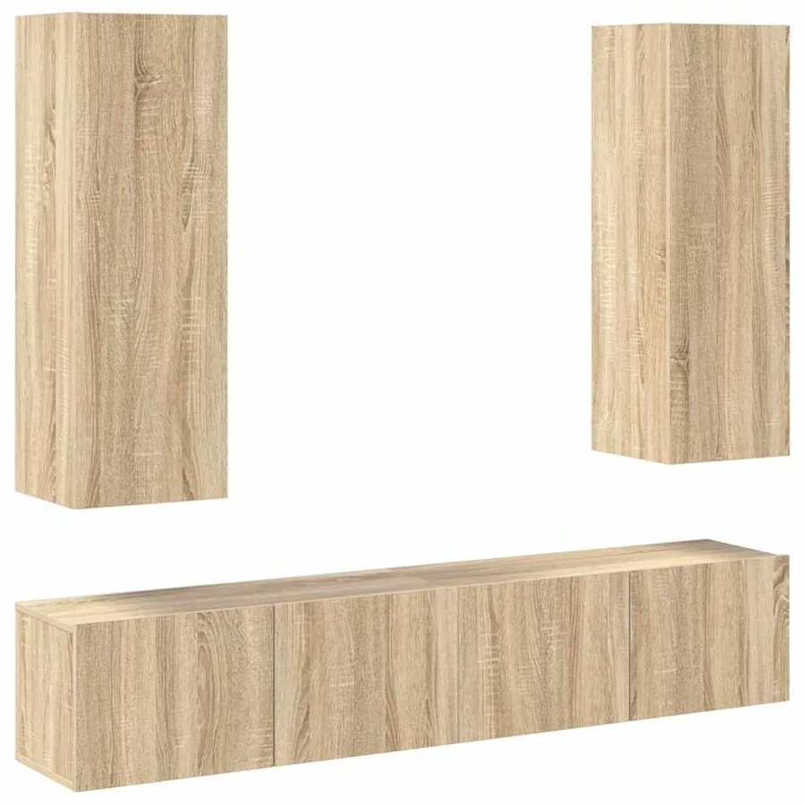 Ensemble de meubles TV 4 pcs Chêne sonoma Bois d'ingénierie - 2