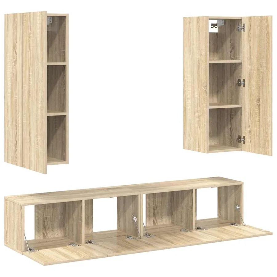 Ensemble de meubles TV 4 pcs Chêne sonoma Bois d'ingénierie - 4
