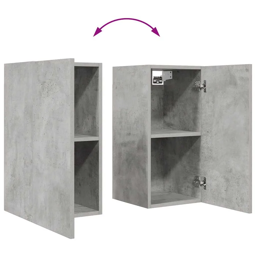Ensemble de meuble TV 6 pcs Gris béton Bois d'ingénierie - 9