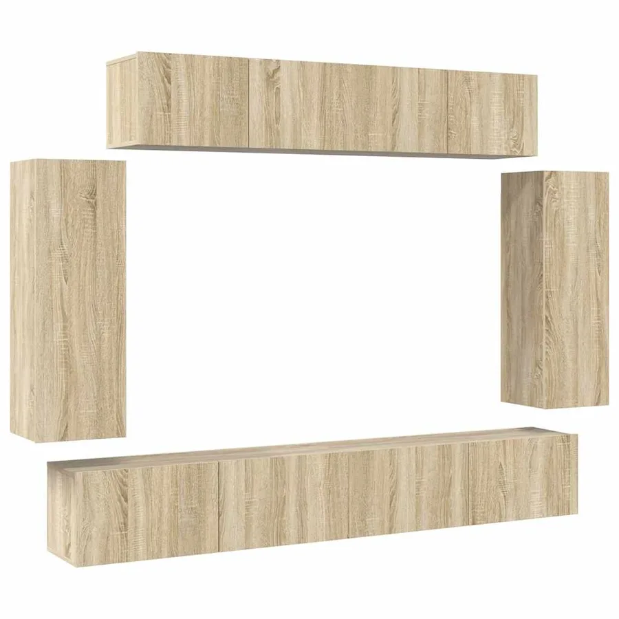 Ensemble de meuble TV 6 pcs Chêne sonoma Bois d'ingénierie - 2